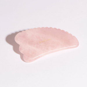 Gua-sha corne à dents en quartz rose